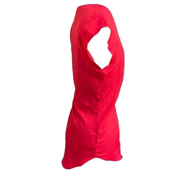 New York & Company Bright Red Short Sleeve Ladies Tee Top Shirt Size Medium - Picture 3 of 4